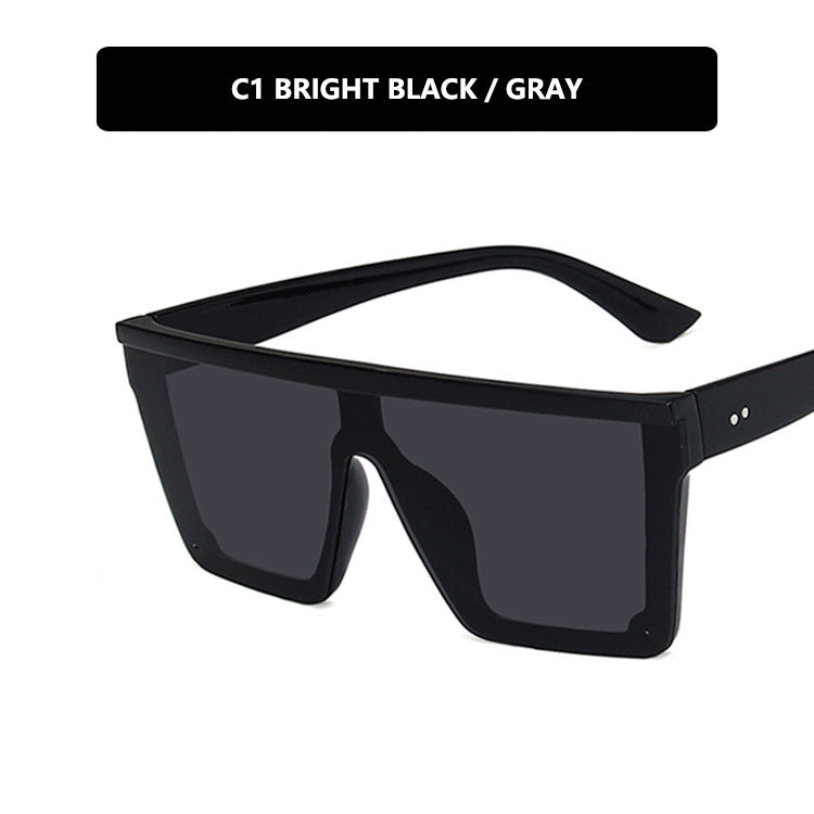 Trendy Big Box Personality One-piece Retro Sunglasses For Men and Women Street Shooting