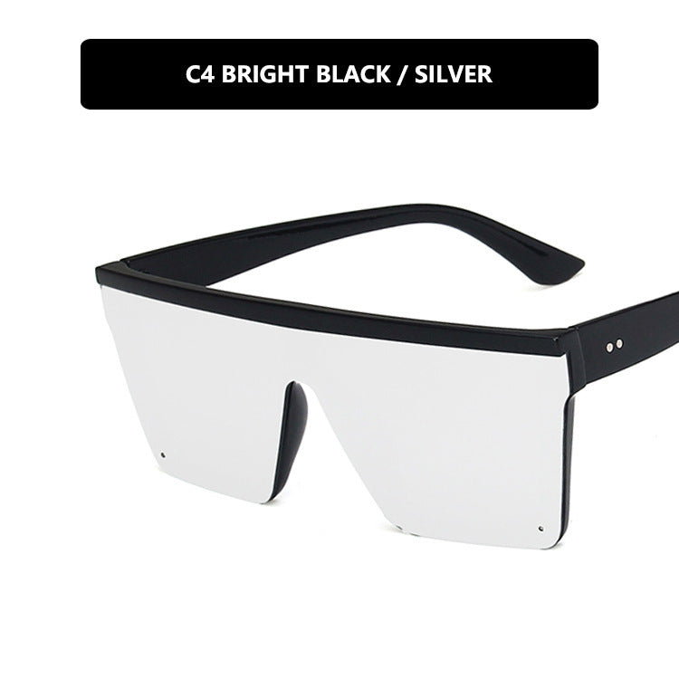 Trendy Big Box Personality One-piece Retro Sunglasses For Men and Women Street Shooting