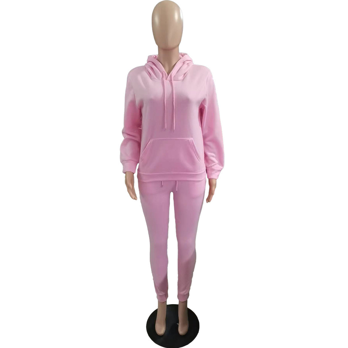 Autumn And Winter Plus Fleece Hooded Sweater Two-piece Casual Sports Suit Women