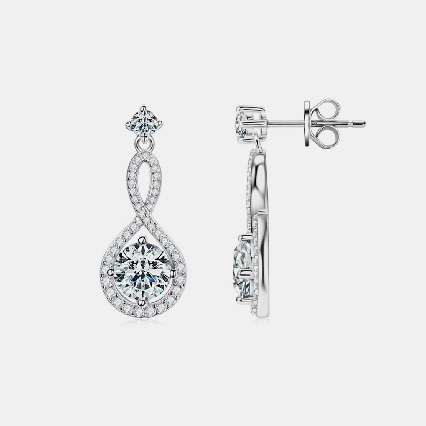 1 Carat Moissanite 925 Sterling Silver Earrings