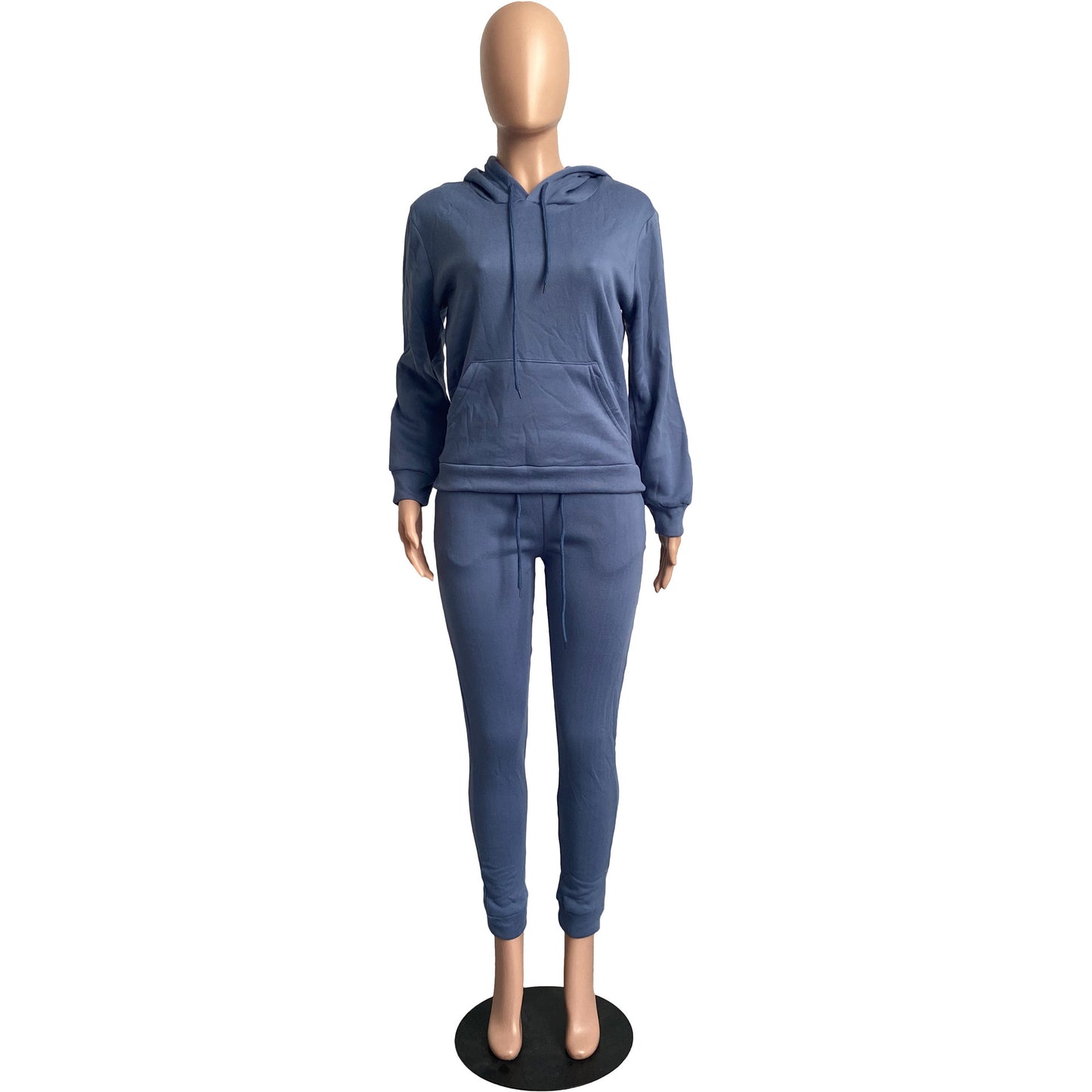 Autumn And Winter Plus Fleece Hooded Sweater Two-piece Casual Sports Suit Women